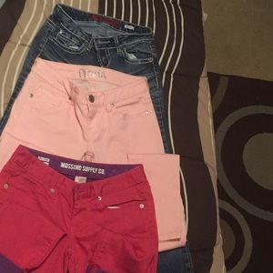 2 pair jeans. 1 pair capris size 1. (bag7